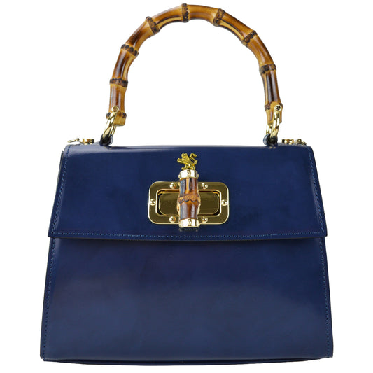 Bolso Pratesi Castalia Lady en auténtica piel italiana - Cuero Brunelleschi Azul