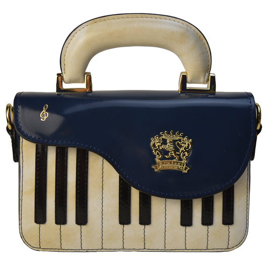 Pratesi Pianola R534 Sac bandoulière en véritable cuir italien - Cuir Brunelleschi Bleu