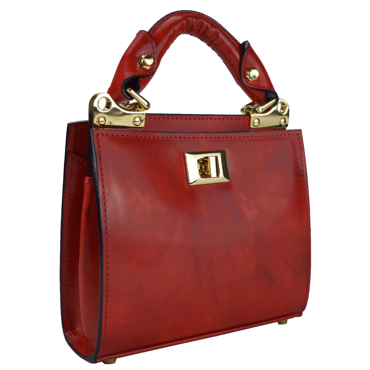 Pratesi Anna Maria Luisa de' Medici 이탈리아 정품 가죽 소재의 스몰 레이디 백 - Brunelleschi Leather Cherry