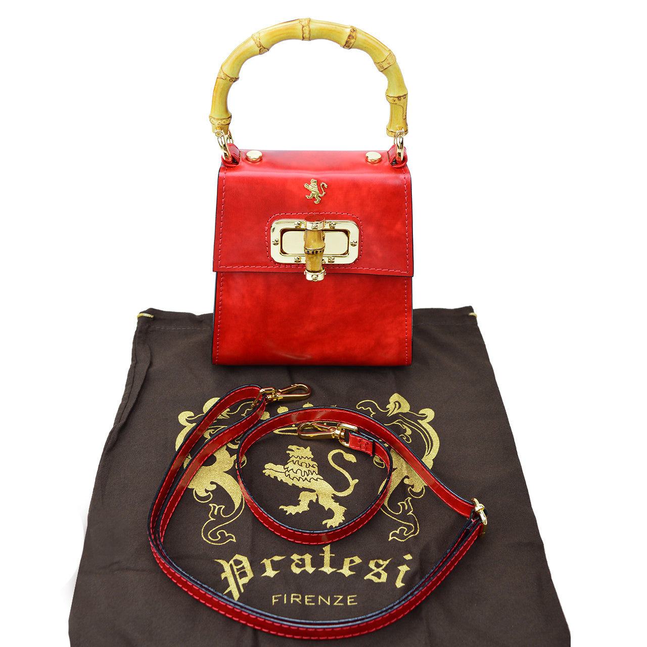 이탈리아 정품 가죽 소재의 Pratesi Castalia 레이디 백 - Brunelleschi Leather Brown