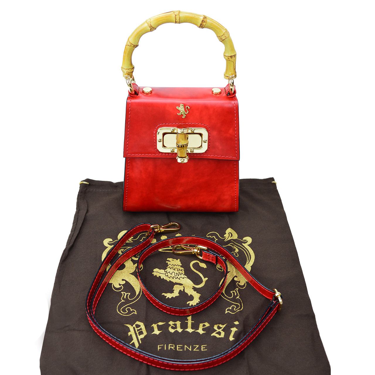 Pratesi Castalia Lady Bag in genuine Italian leather - Brunelleschi Leather Coffee