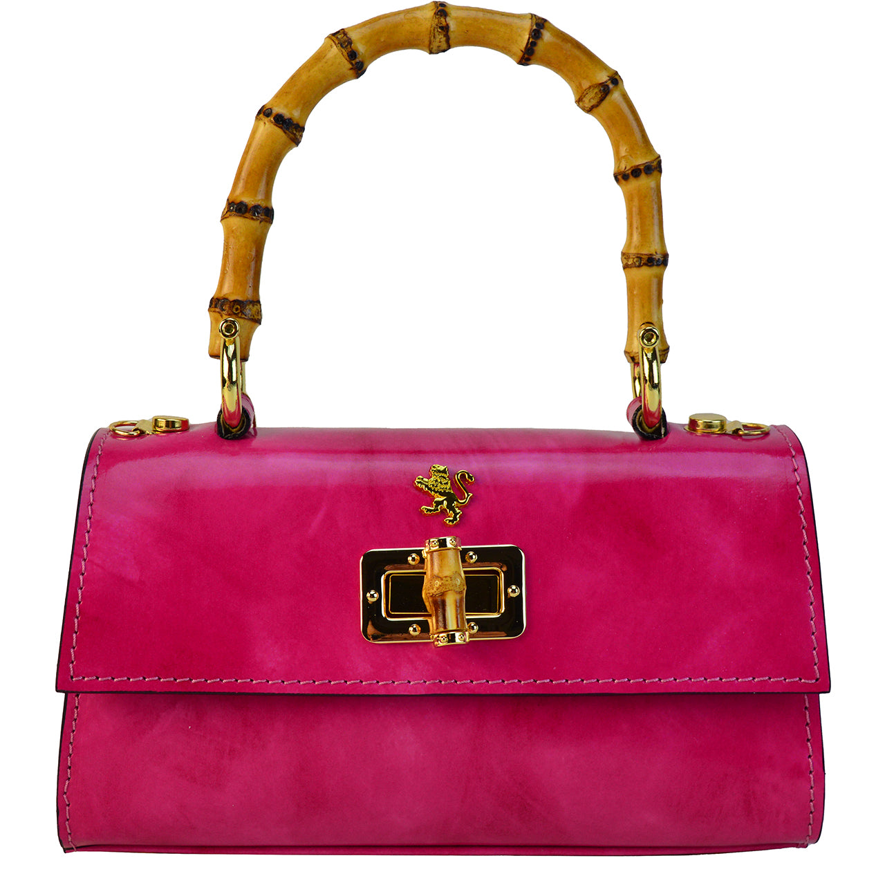 Sac Pratesi Castalia Lady en véritable cuir italien - Brunelleschi Leather Fuxia