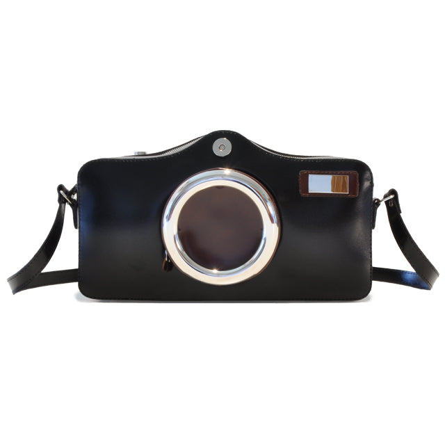 이탈리아 정품 가죽 소재의 Pratesi Photocamera Radica 숄더백 - Brunelleschi Leather Black