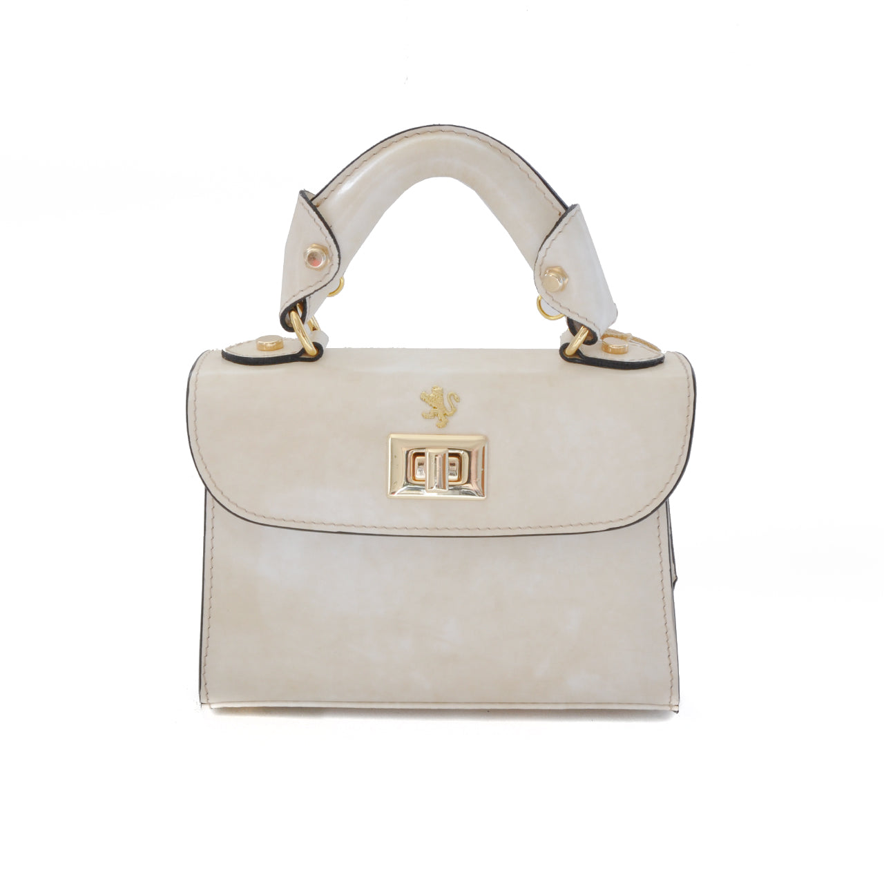 Pratesi Lucignano Small Handbag in genuine Italian leather - Brunelleschi Leather White