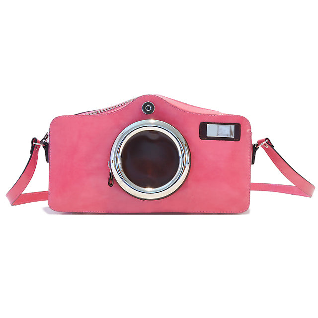 이탈리아 정품 가죽 소재의 Pratesi Photocamera Radica 숄더백 - Brunelleschi Leather Pink