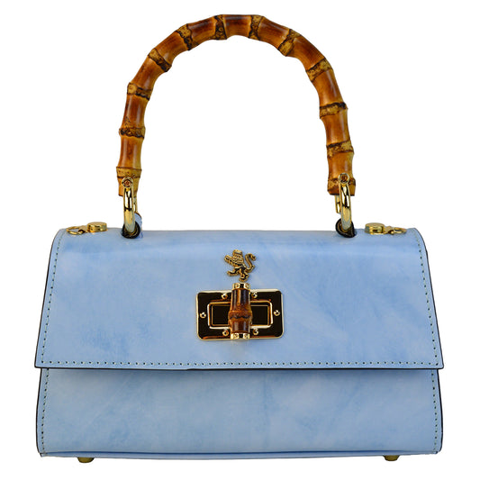 Pratesi Castalia Lady Bag in genuine Italian leather - Brunelleschi Leather Sky Blue