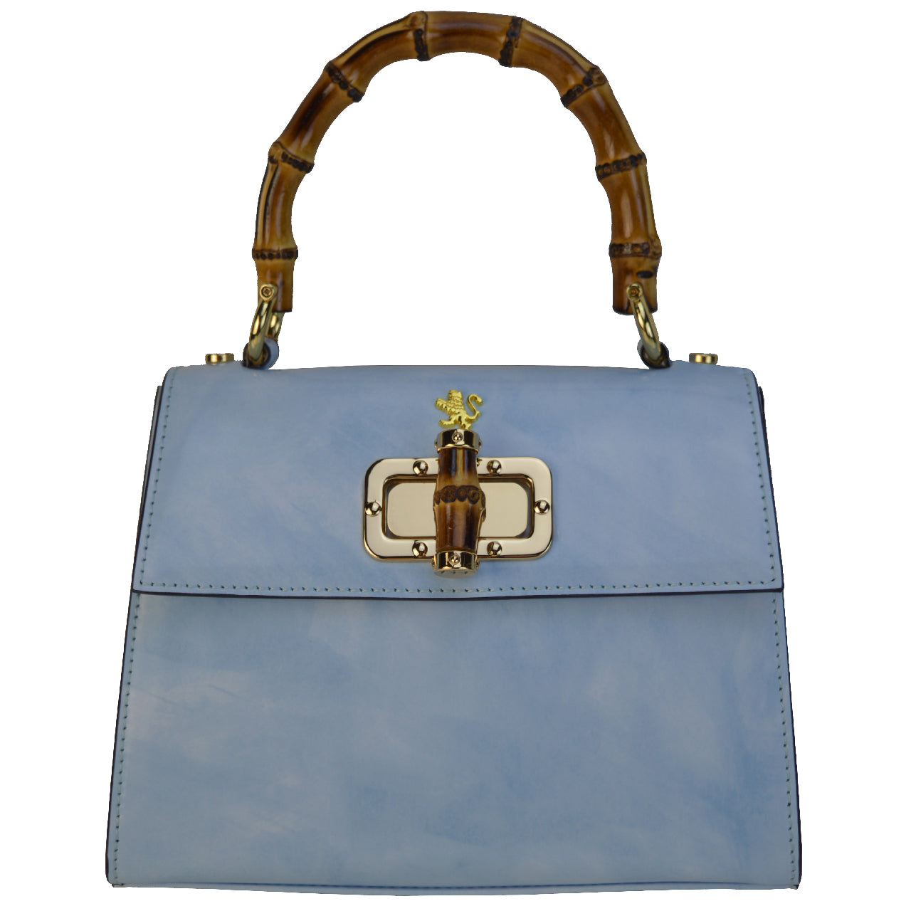 Pratesi Castalia Lady Bag en auténtica piel italiana - Brunelleschi Leather Sky Blue