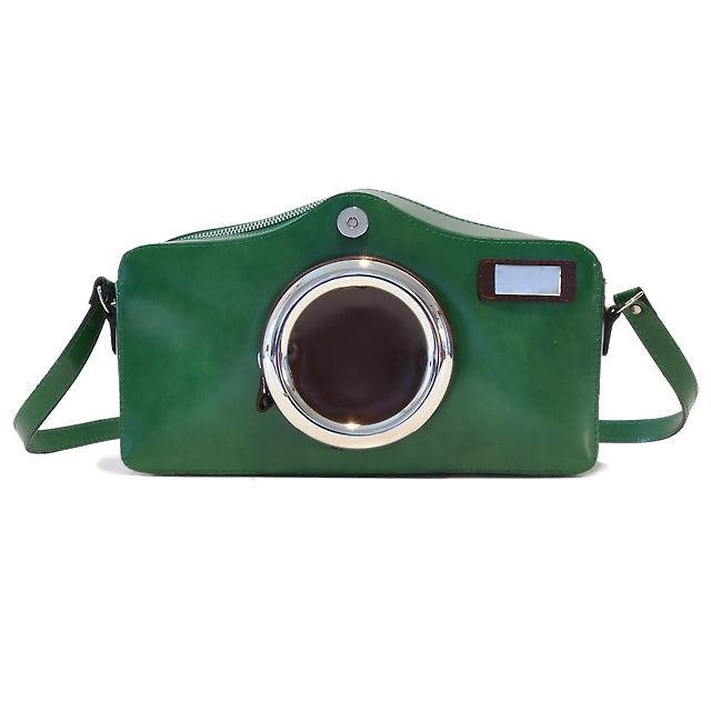 이탈리아 정품 가죽 소재의 Pratesi Photocamera Radica 숄더백 - Fotocamera R444 Emerald