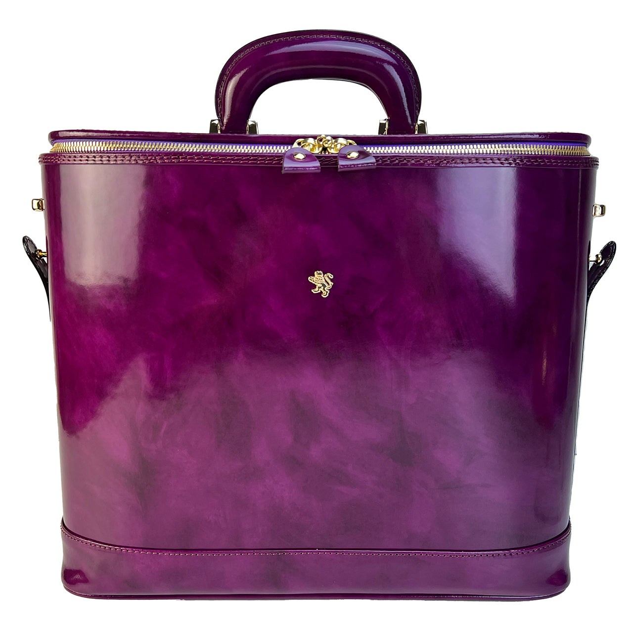 이탈리아 정품 가죽 소재의 Pratesi Raffaello 노트북 가방 15 - Brunelleschi Leather Violet