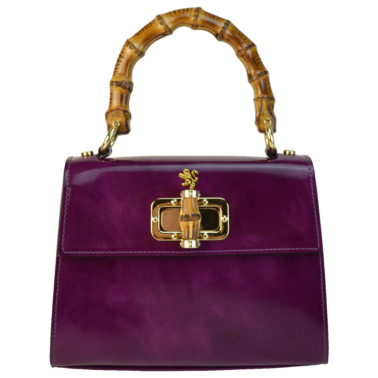 이탈리아 정품 가죽 소재의 Pratesi Castalia 레이디 백 - Brunelleschi Leather Violet