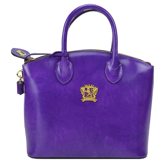 이탈리아 정품 가죽 소재의 Pratesi Versilia 스몰 핸드백 - Brunelleschi Leather Violet