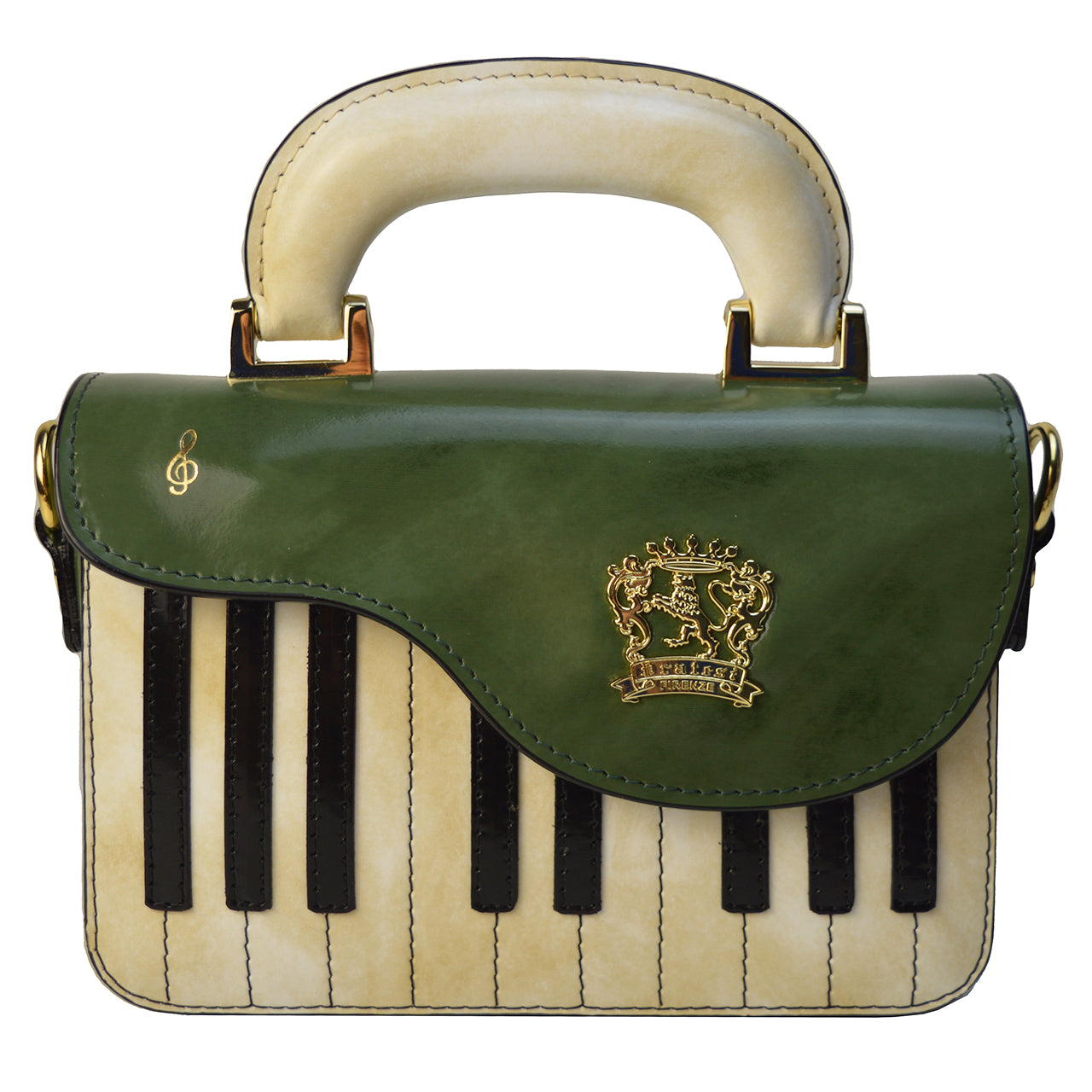Pratesi Pianola R534 Cross Body Bag in genuine Italian leather - Brunelleschi Leather Dark Green