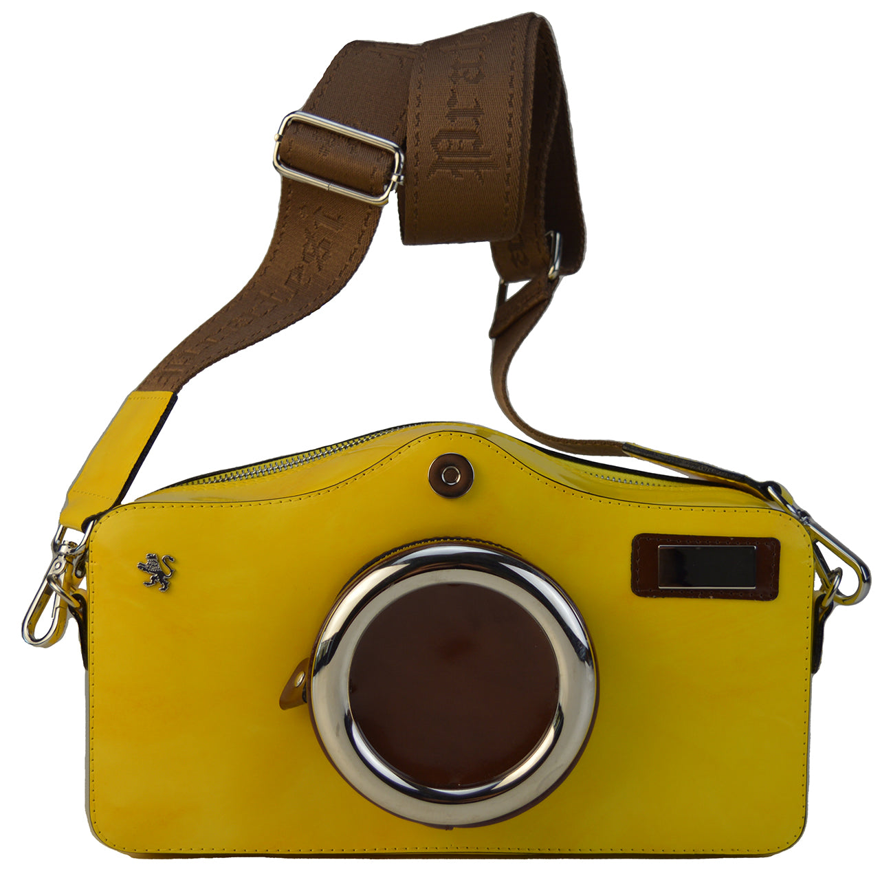 Pratesi Photocamera Radica Shoulder Bag in genuine Italian leather - Brunelleschi Leather Coffee